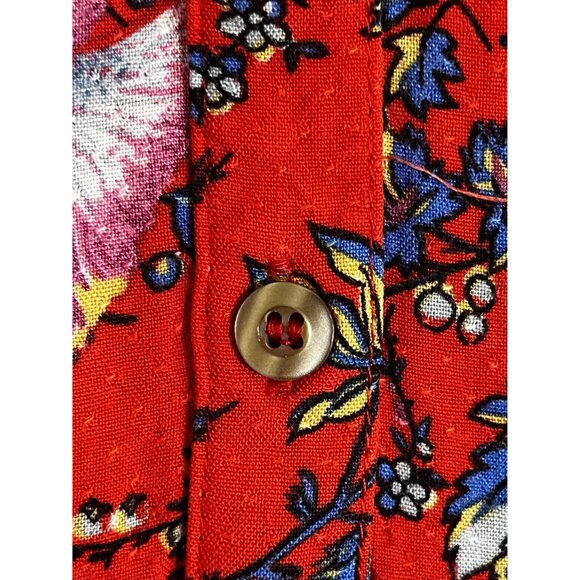 Maeve Floral Top XL Red Boho Indie Folk Peasant Preppy Resort Festival Western - Picture 6 of 9